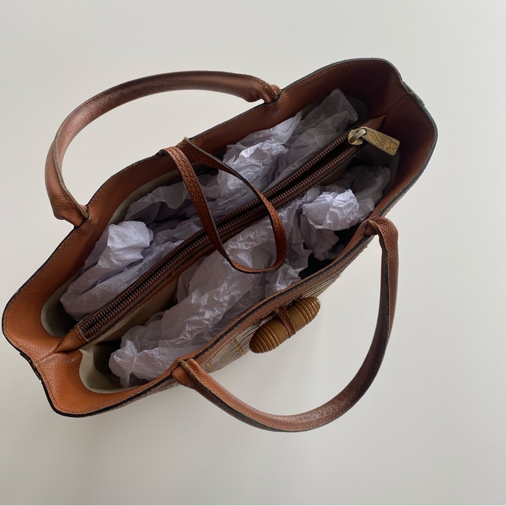 Genuine Leather Vintage Italian Designer Silvano Biagini Bucket Bag - Picture 8 of 16